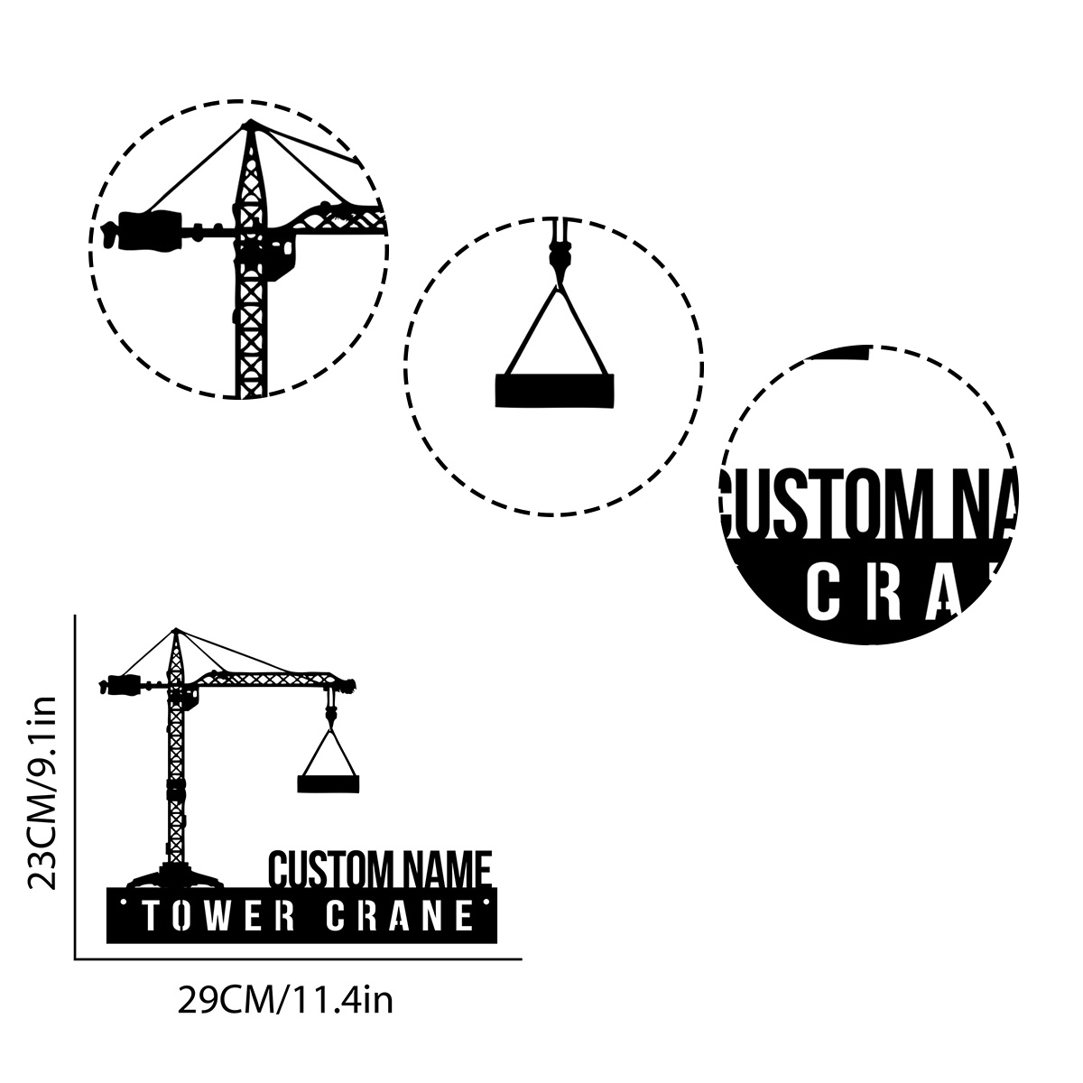 Custom Tower Crane Desk Name P - đánh giá và giá Heavy Equipment Names